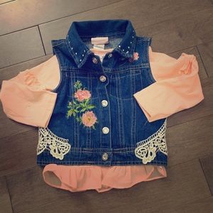 Little girls 2 piece shirt set